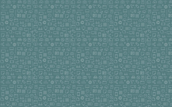 green, blue background with different type of office icons overlaid